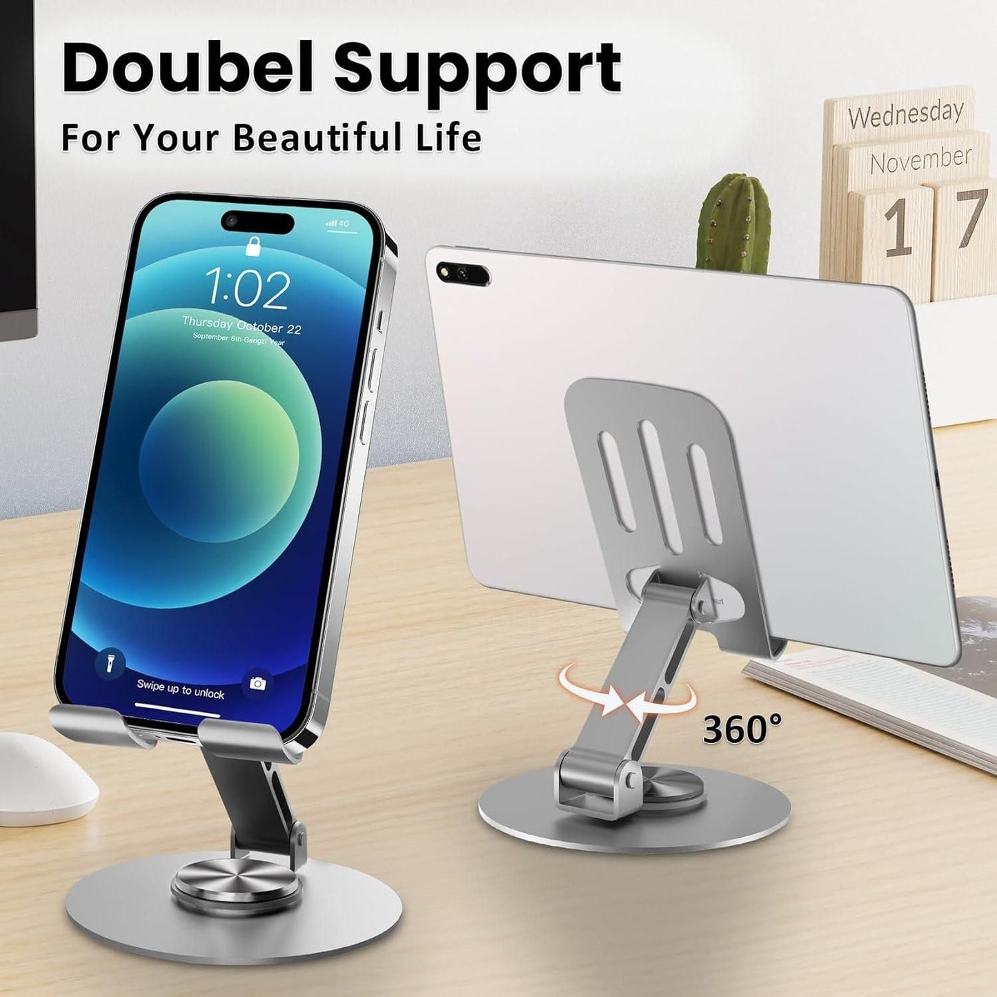 Aluminium 360� Rotable Phone/Tablet Stand